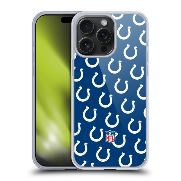 NFL Indianapolis Colts Artwork Patterns Soft Gel Case for Apple iPhone 15 Pro Max
