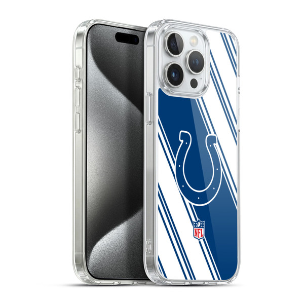 NFL Indianapolis Colts Artwork Stripes Soft Gel Case for Apple iPhone 15 Pro Max & MagSafe