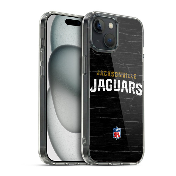 NFL Jacksonville Jaguars Logo Distressed Look Soft Gel Case for Apple iPhone 15 & MagSafe
