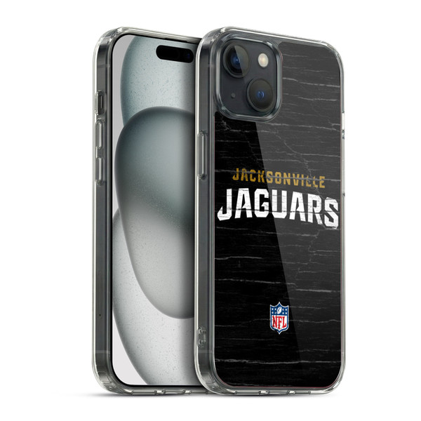 NFL Jacksonville Jaguars Logo Distressed Look Soft Gel Case for Apple iPhone 15 Plus & MagSafe