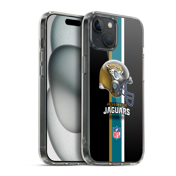NFL Jacksonville Jaguars Logo Helmet Soft Gel Case for Apple iPhone 15 Plus & MagSafe