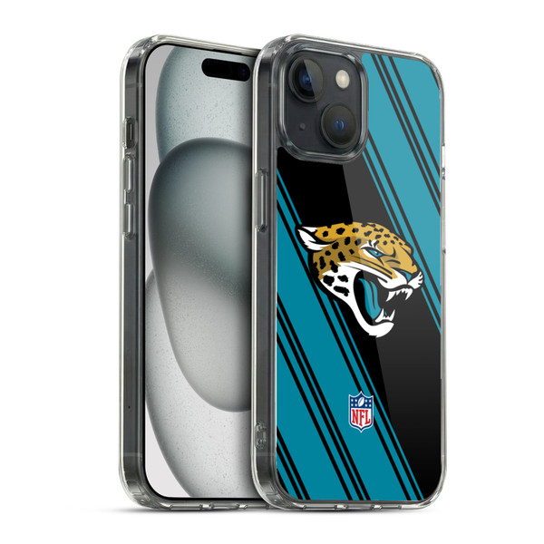 NFL Jacksonville Jaguars Artwork Stripes Soft Gel Case for Apple iPhone 15 & MagSafe