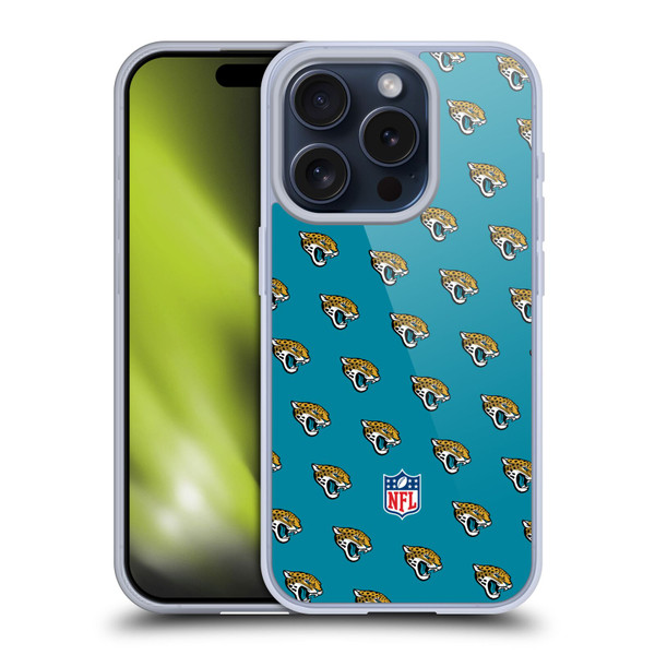 NFL Jacksonville Jaguars Artwork Patterns Soft Gel Case for Apple iPhone 15 Pro