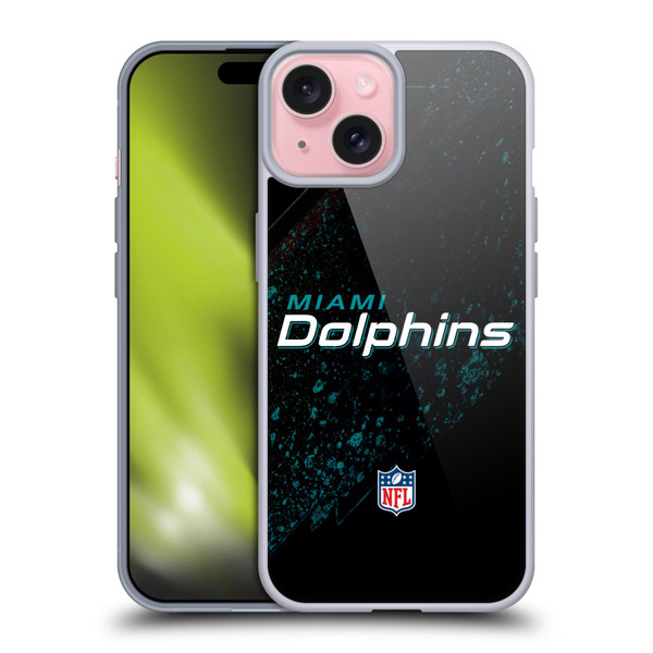 NFL Miami Dolphins Logo Blur Soft Gel Case for Apple iPhone 15