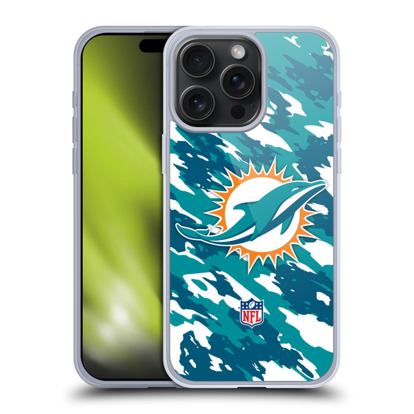 NFL Miami Dolphins Logo Camou Soft Gel Case for Apple iPhone 15 Pro Max