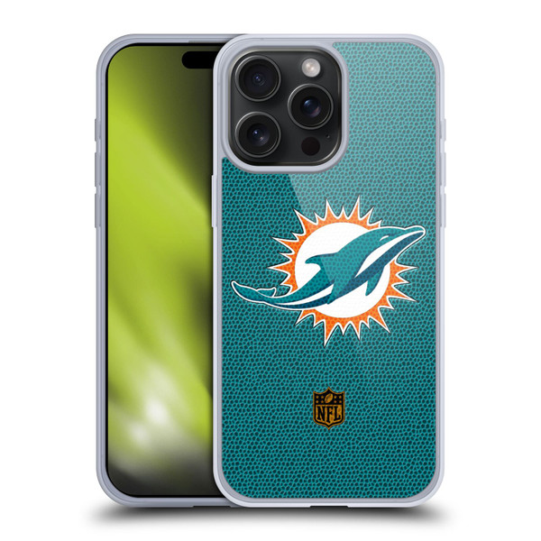 NFL Miami Dolphins Logo Football Soft Gel Case for Apple iPhone 15 Pro Max