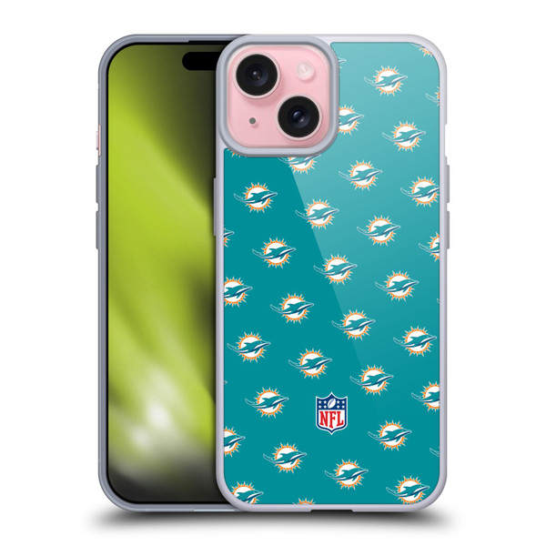 NFL Miami Dolphins Artwork Patterns Soft Gel Case for Apple iPhone 15