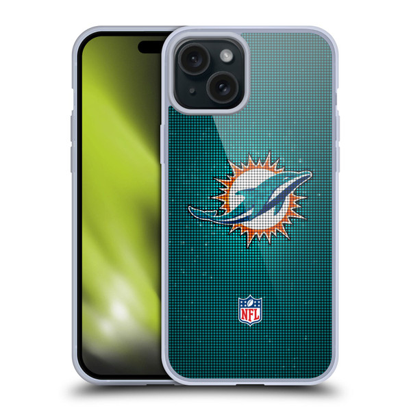 NFL Miami Dolphins Artwork LED Soft Gel Case for Apple iPhone 15 Plus