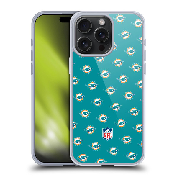 NFL Miami Dolphins Artwork Patterns Soft Gel Case for Apple iPhone 15 Pro Max