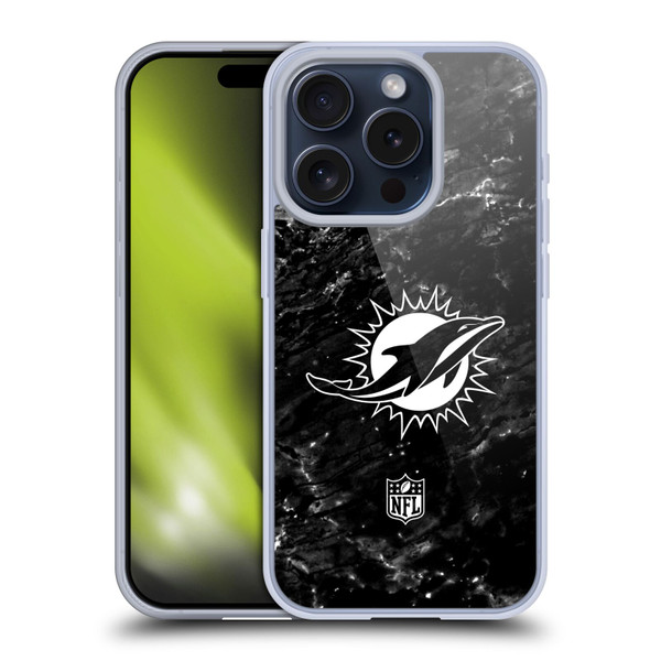 NFL Miami Dolphins Artwork Marble Soft Gel Case for Apple iPhone 15 Pro NFL Miami Dolphins Artwork Marble Soft Gel Case for Apple iPhone 15 Pro