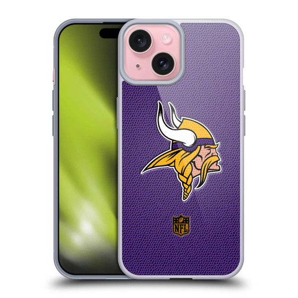 NFL Minnesota Vikings Logo Football Soft Gel Case for Apple iPhone 15 NFL Minnesota Vikings Logo Football Soft Gel Case for Apple iPhone 15