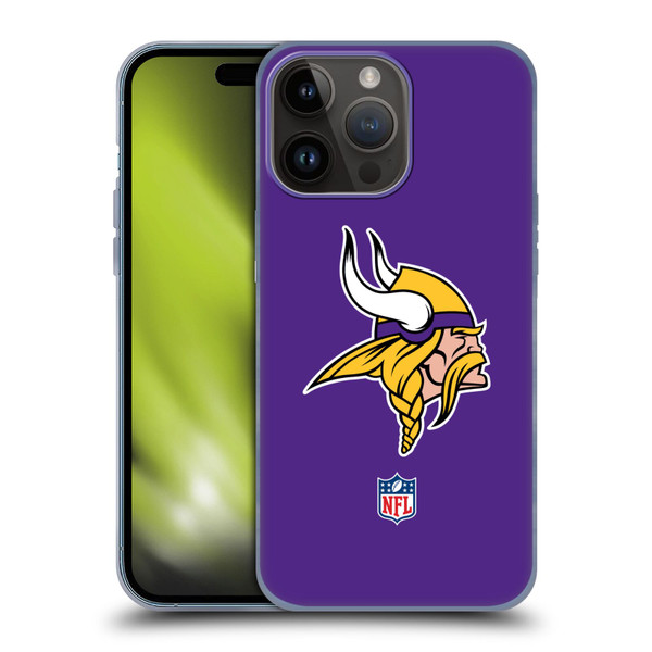 NFL Minnesota Vikings Logo Plain Soft Gel Case for Apple iPhone 15 Pro Max