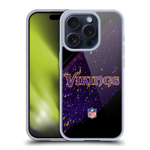 NFL Minnesota Vikings Logo Blur Soft Gel Case for Apple iPhone 15 Pro