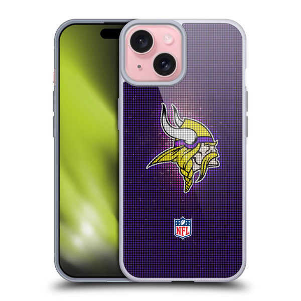 NFL Minnesota Vikings Artwork LED Soft Gel Case for Apple iPhone 15