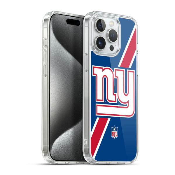 NFL New York Giants Logo Stripes Soft Gel Case for Apple iPhone 15 Pro Max & MagSafe