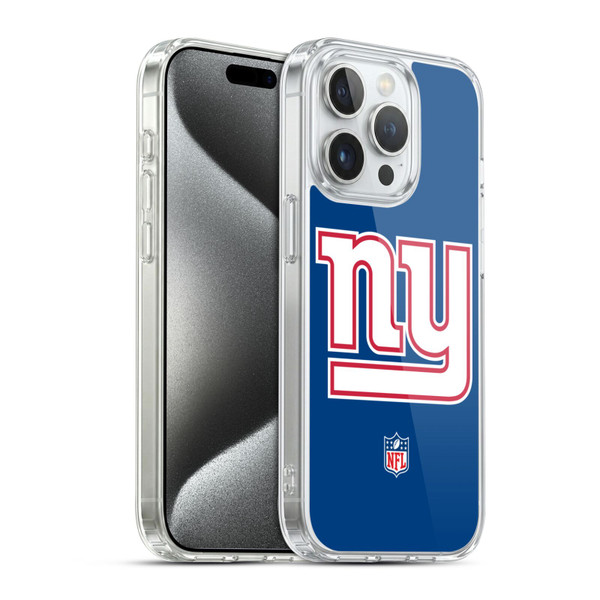 NFL New York Giants Logo Plain Soft Gel Case for Apple iPhone 15 Pro & MagSafe