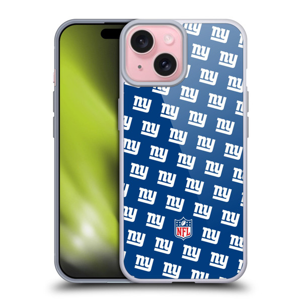 NFL New York Giants Artwork Patterns Soft Gel Case for Apple iPhone 15