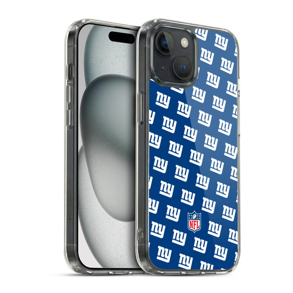 NFL New York Giants Artwork Patterns Soft Gel Case for Apple iPhone 15 & MagSafe