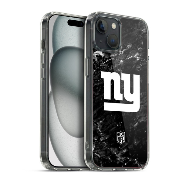 NFL New York Giants Artwork Marble Soft Gel Case for Apple iPhone 15 Plus & MagSafe