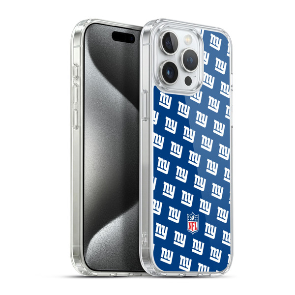 NFL New York Giants Artwork Patterns Soft Gel Case for Apple iPhone 15 Pro Max & MagSafe