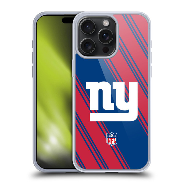 NFL New York Giants Artwork Stripes Soft Gel Case for Apple iPhone 15 Pro Max