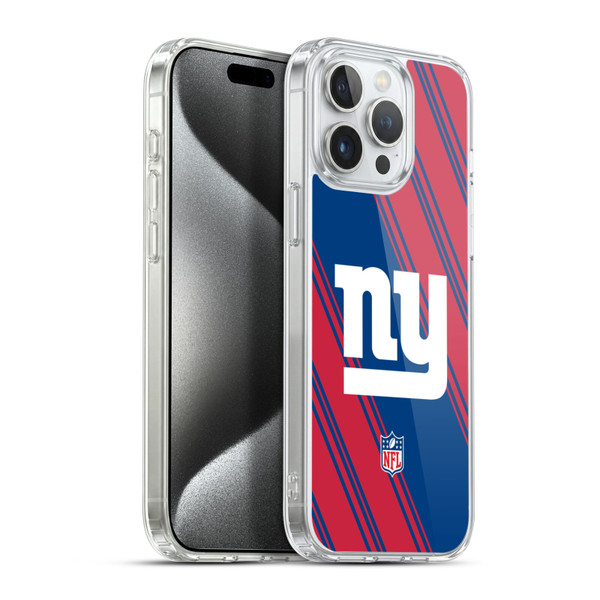 NFL New York Giants Artwork Stripes Soft Gel Case for Apple iPhone 15 Pro Max & MagSafe