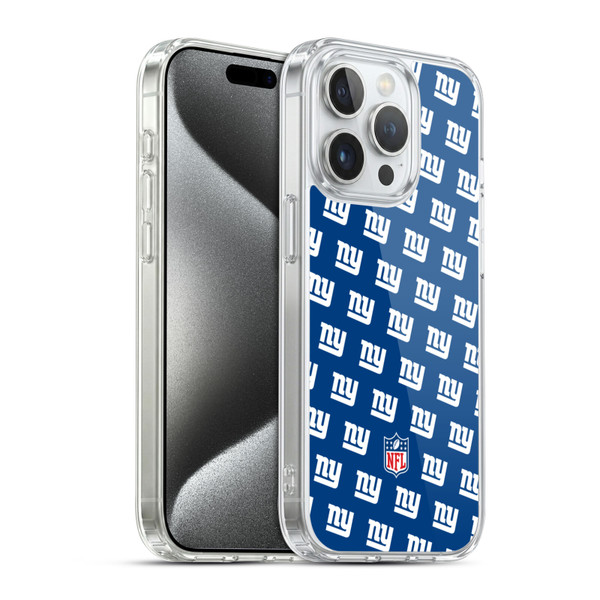 NFL New York Giants Artwork Patterns Soft Gel Case for Apple iPhone 15 Pro & MagSafe
