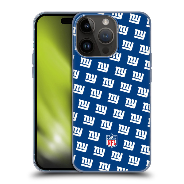 NFL New York Giants Artwork Patterns Soft Gel Case for Apple iPhone 15 Pro