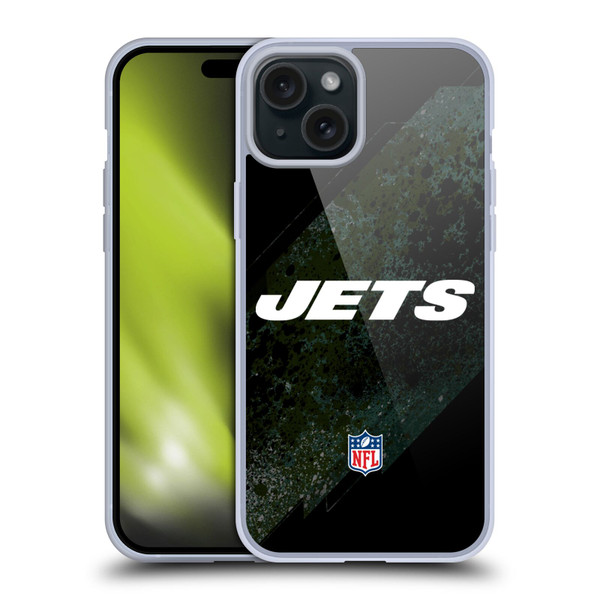 NFL New York Jets Logo Blur Soft Gel Case for Apple iPhone 15 Plus