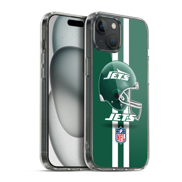 NFL New York Jets Logo Helmet Soft Gel Case for Apple iPhone 15 Plus & MagSafe