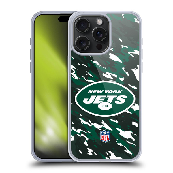 NFL New York Jets Logo Camou Soft Gel Case for Apple iPhone 15 Pro Max