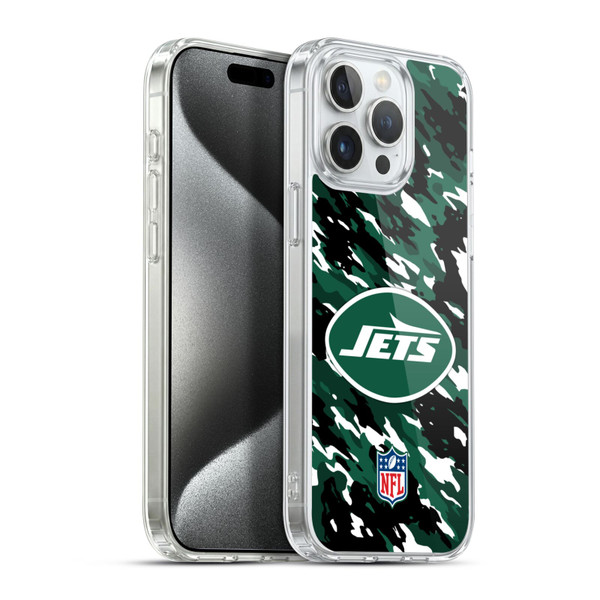 NFL New York Jets Logo Camou Soft Gel Case for Apple iPhone 15 Pro Max & MagSafe
