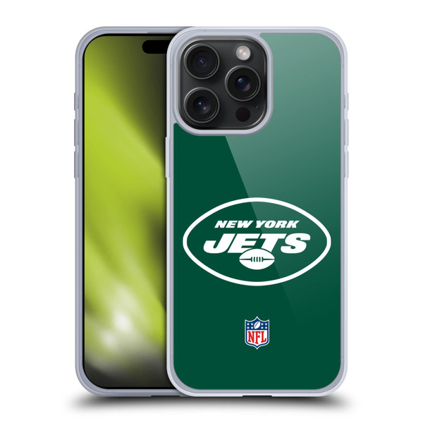 NFL New York Jets Logo Plain Soft Gel Case for Apple iPhone 15 Pro Max
