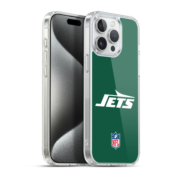 NFL New York Jets Logo Plain Soft Gel Case for Apple iPhone 15 Pro Max & MagSafe