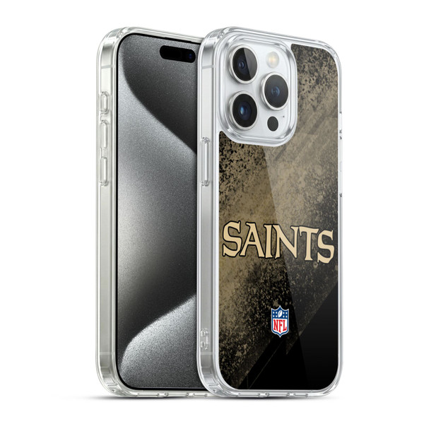 NFL New Orleans Saints Logo Blur Soft Gel Case for Apple iPhone 15 Pro & MagSafe