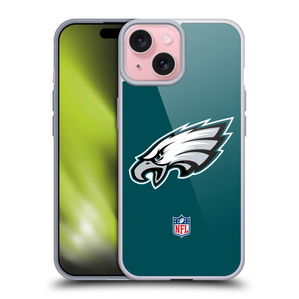 NFL Philadelphia Eagles Logo Plain Soft Gel Case for Apple iPhone 15