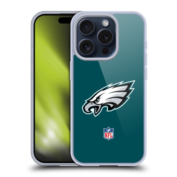 NFL Philadelphia Eagles Logo Plain Soft Gel Case for Apple iPhone 15 Pro