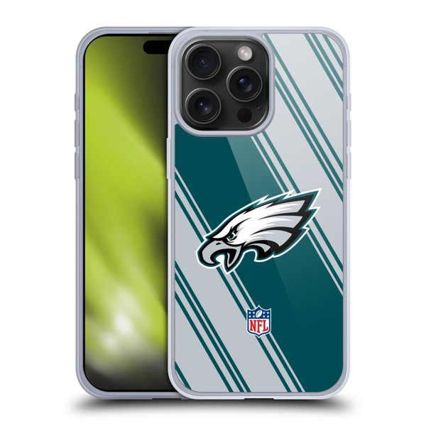 NFL Philadelphia Eagles Artwork Stripes Soft Gel Case for Apple iPhone 15 Pro Max