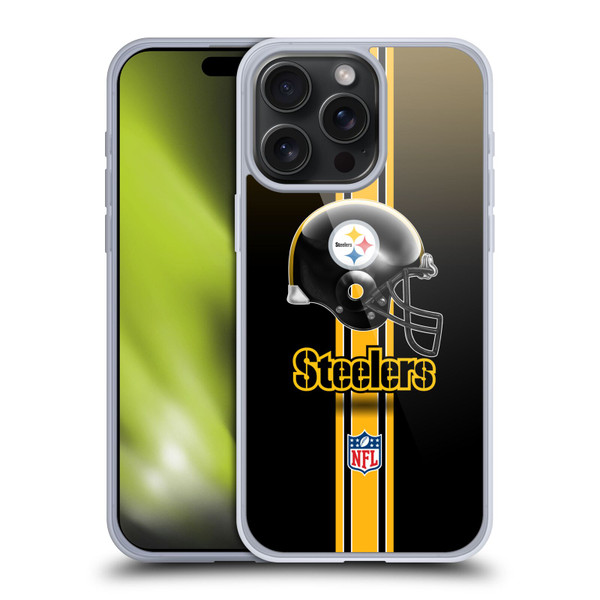 NFL Pittsburgh Steelers Logo Helmet Soft Gel Case for Apple iPhone 15 Pro Max