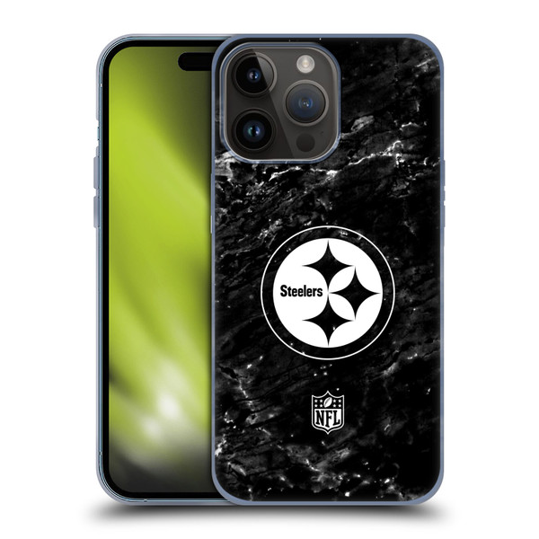 NFL Pittsburgh Steelers Artwork Marble Soft Gel Case for Apple iPhone 15 Pro Max