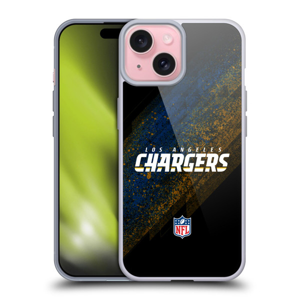 NFL Los Angeles Chargers Logo Blur Soft Gel Case for Apple iPhone 15