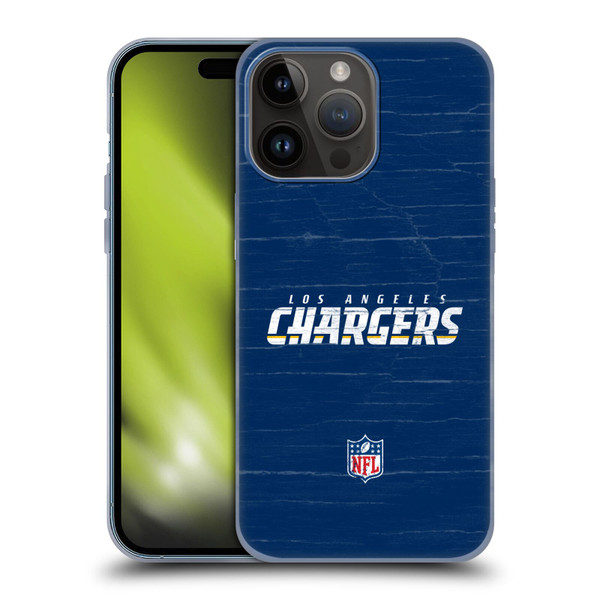 NFL Los Angeles Chargers Logo Distressed Look Soft Gel Case for Apple iPhone 15 Pro Max