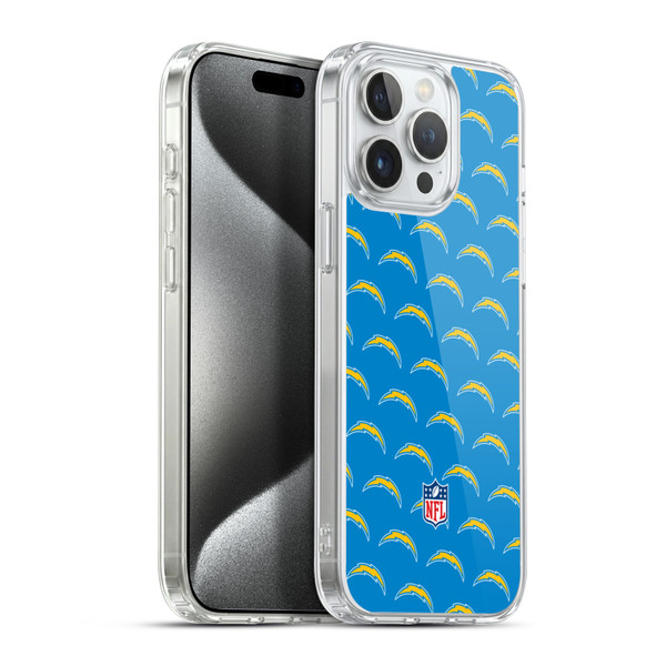 NFL Los Angeles Chargers Artwork Patterns Soft Gel Case for Apple iPhone 15 Pro Max & MagSafe