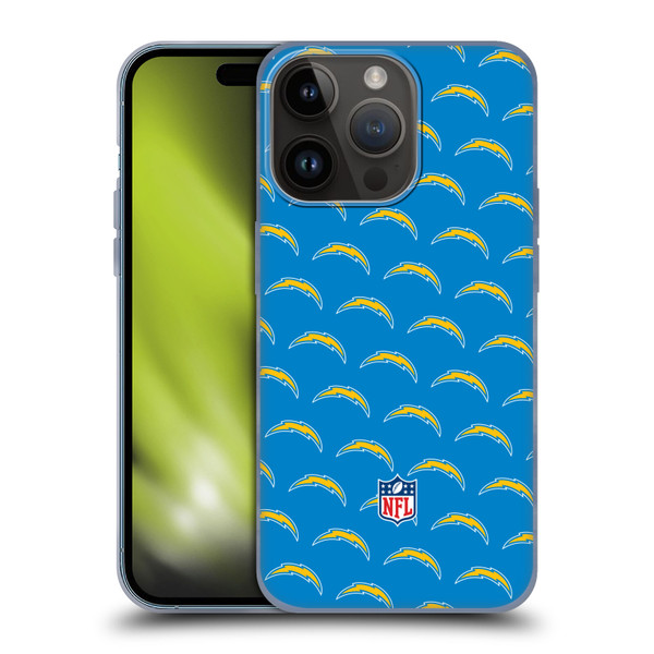 NFL Los Angeles Chargers Artwork Patterns Soft Gel Case for Apple iPhone 15 Pro