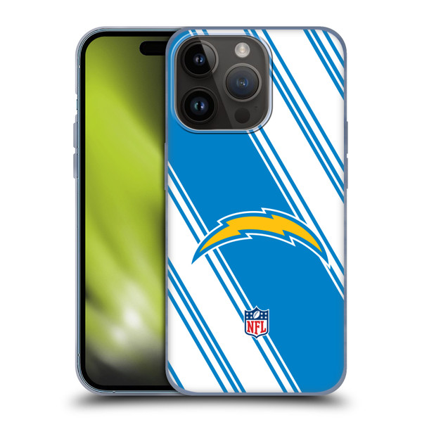 NFL Los Angeles Chargers Artwork Stripes Soft Gel Case for Apple iPhone 15 Pro