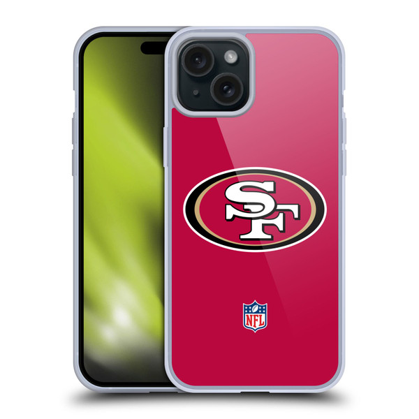 NFL San Francisco 49Ers Logo Plain Soft Gel Case for Apple iPhone 15 Plus