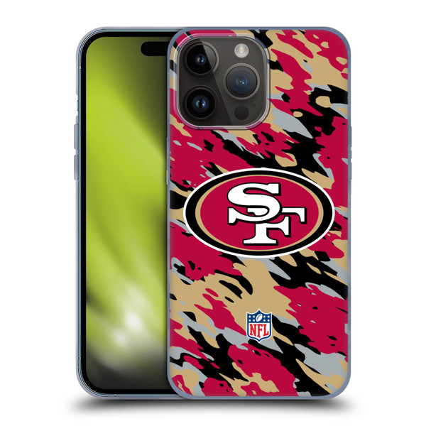 NFL San Francisco 49Ers Logo Camou Soft Gel Case for Apple iPhone 15 Pro Max