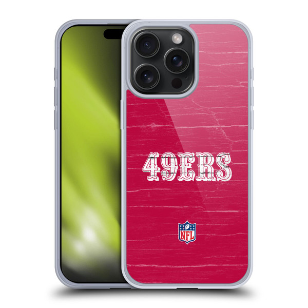 NFL San Francisco 49Ers Logo Distressed Look Soft Gel Case for Apple iPhone 15 Pro Max