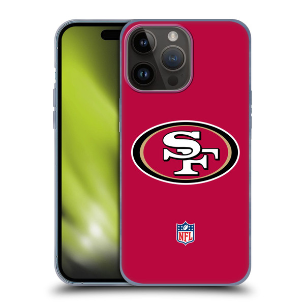 NFL San Francisco 49Ers Logo Plain Soft Gel Case for Apple iPhone 15 Pro Max