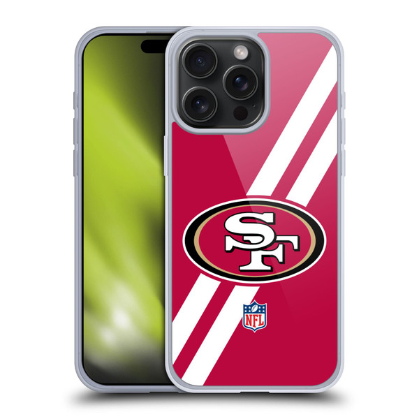 NFL San Francisco 49Ers Logo Stripes Soft Gel Case for Apple iPhone 15 Pro Max